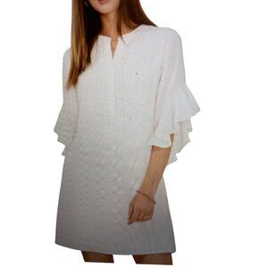 NWT Vince Camuto Women's Flutter Sleeve Dress White Size XLarge